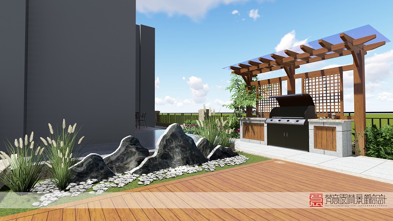 鄭州別墅花園設(shè)計(jì)施工案例-龍湖九溪郡