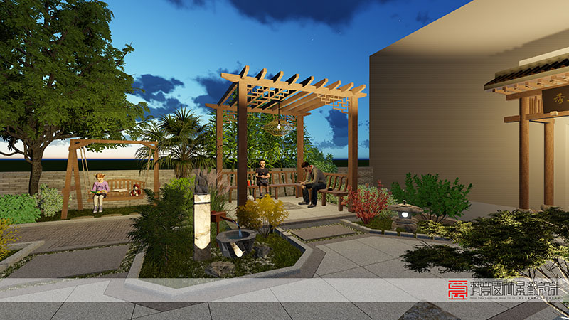 鄭州庭院設(shè)計,滎陽庭院設(shè)計,滎陽清華憶江南庭院設(shè)計