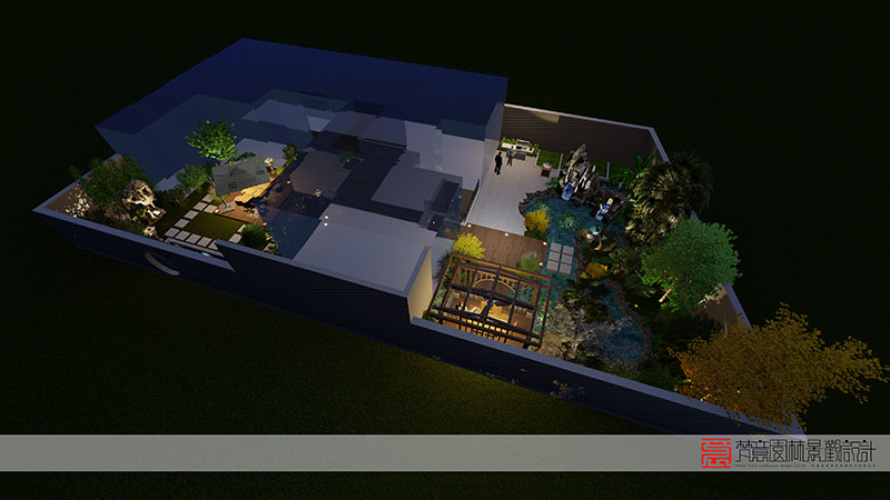 鄭州別墅花園設(shè)計,南月堤藝術(shù)家別墅花園設(shè)計